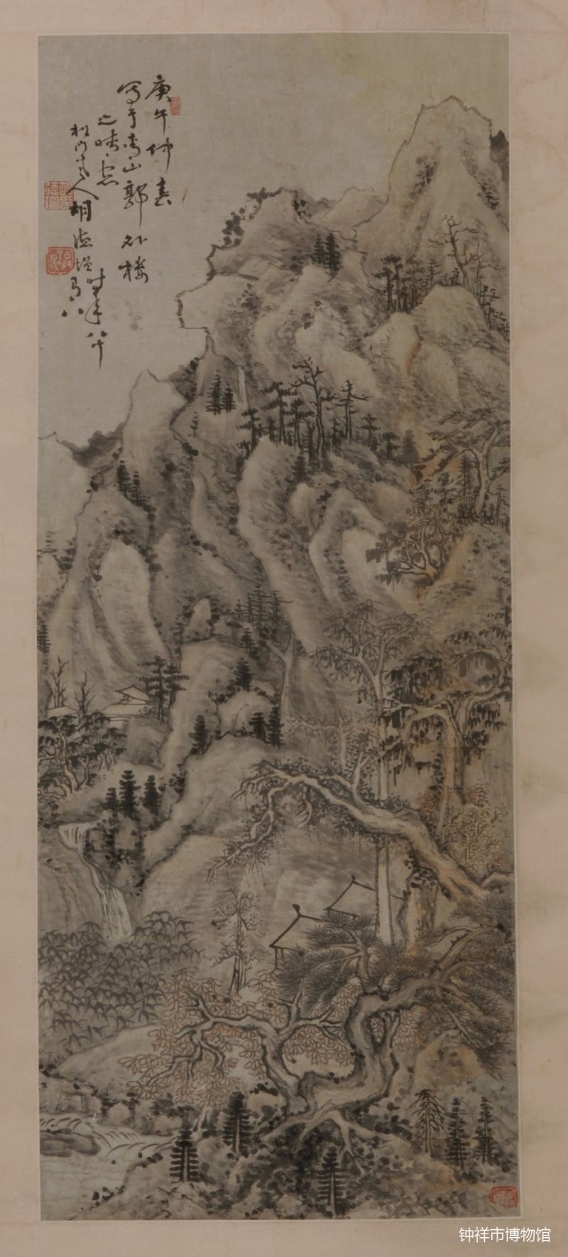 松门老人山水图  清
